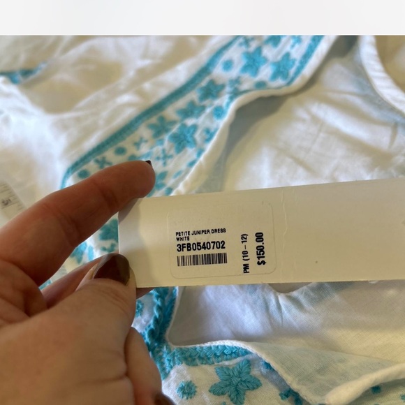 NWT |Soft Surroundings| Boho Midi Dress in White with Blue Floral Embroidery Med - Picture 6 of 10